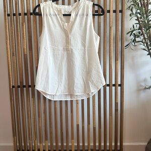 J. Crew White Sleeveless Blouse